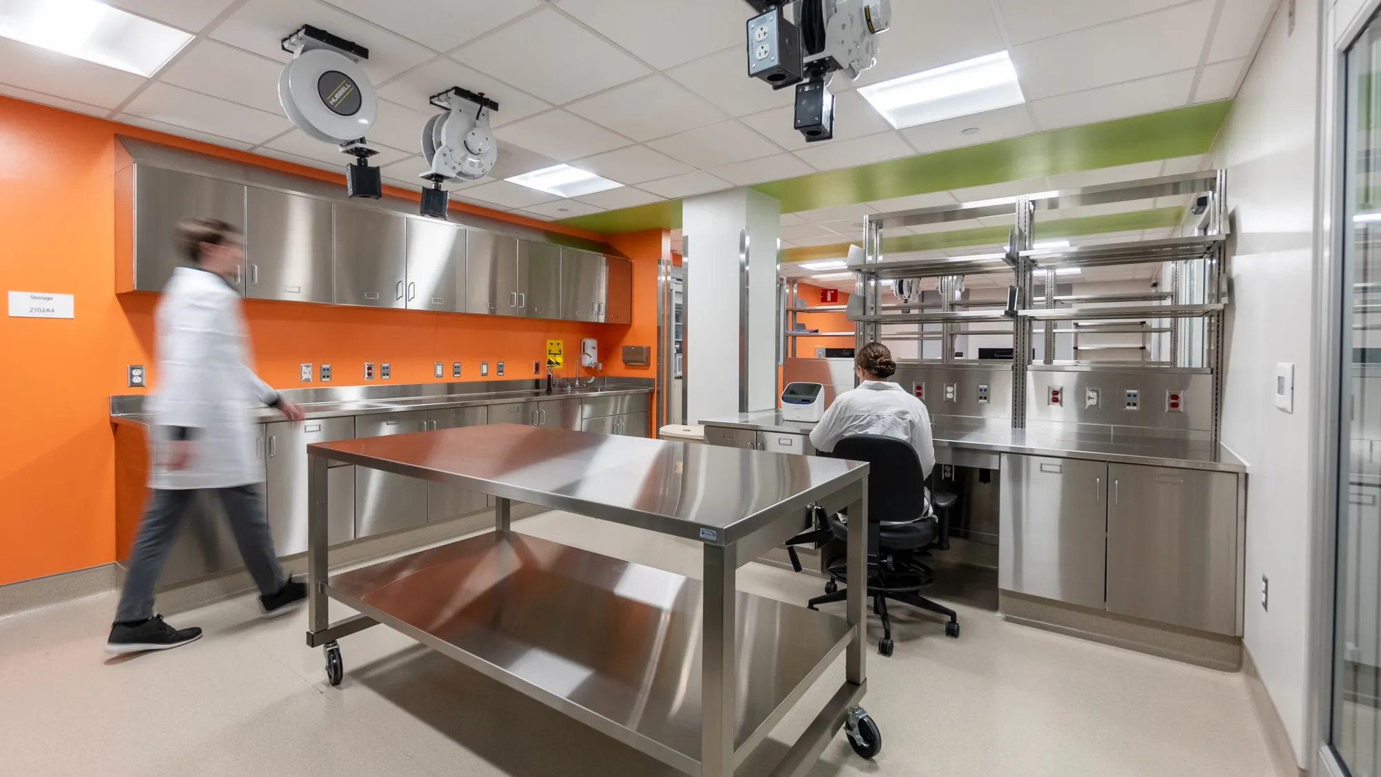 laboratory with stainless steel worktops