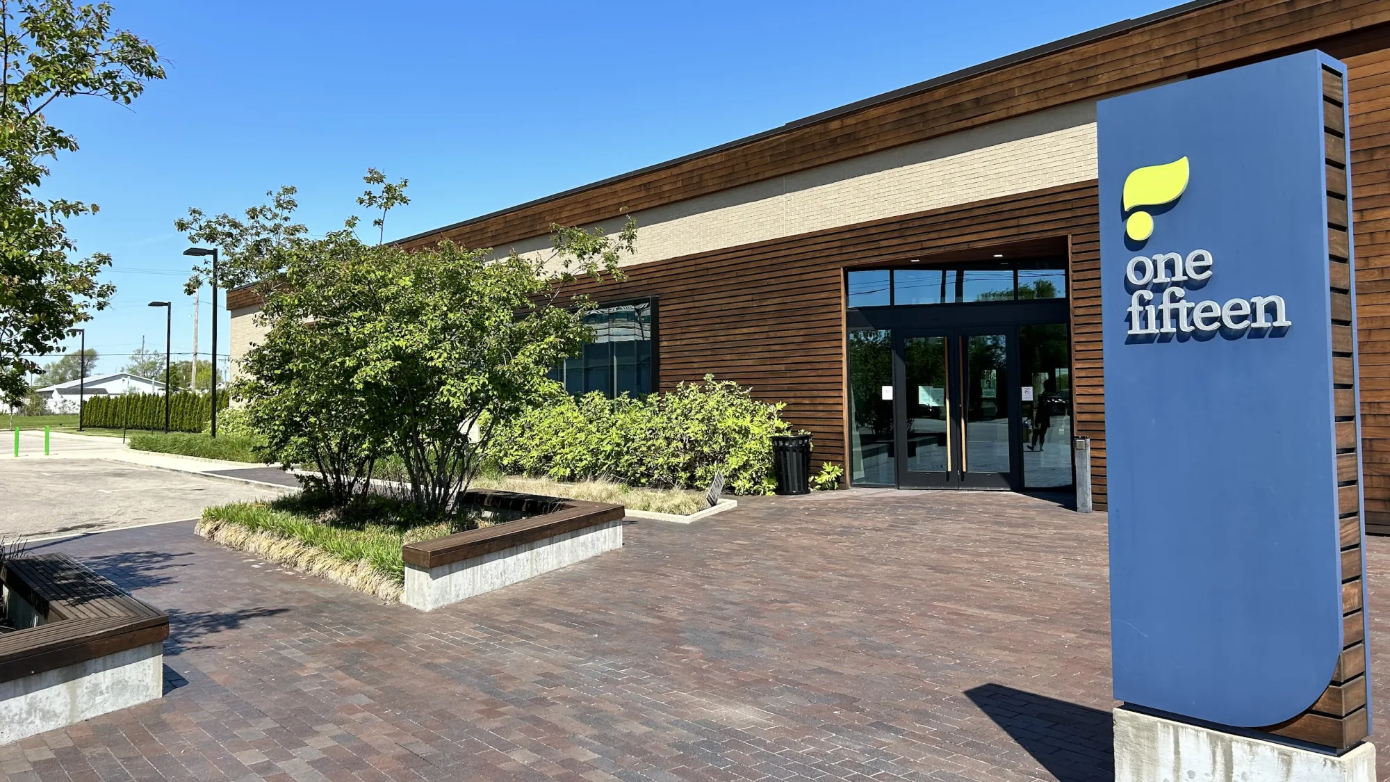 clinic exterior with wood cladding