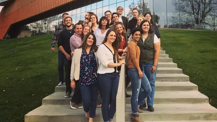 Members of Kent State University's Architecture class of 2013 at a reunion.