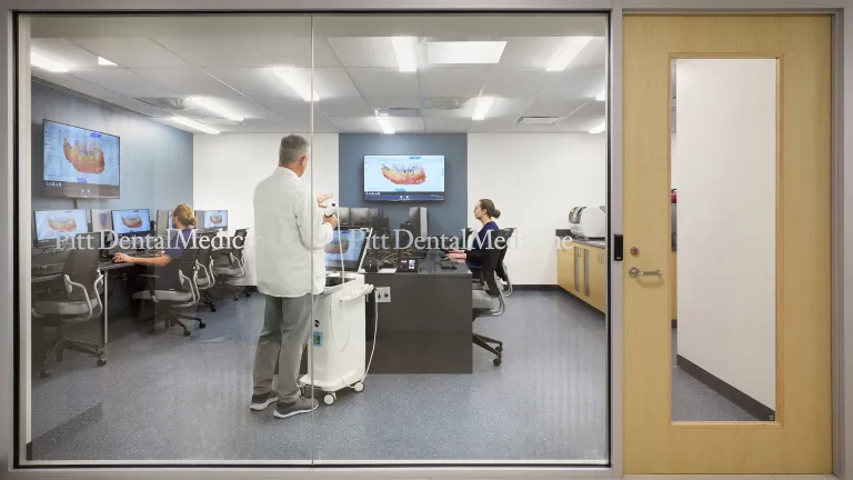 view of digital lab through large window