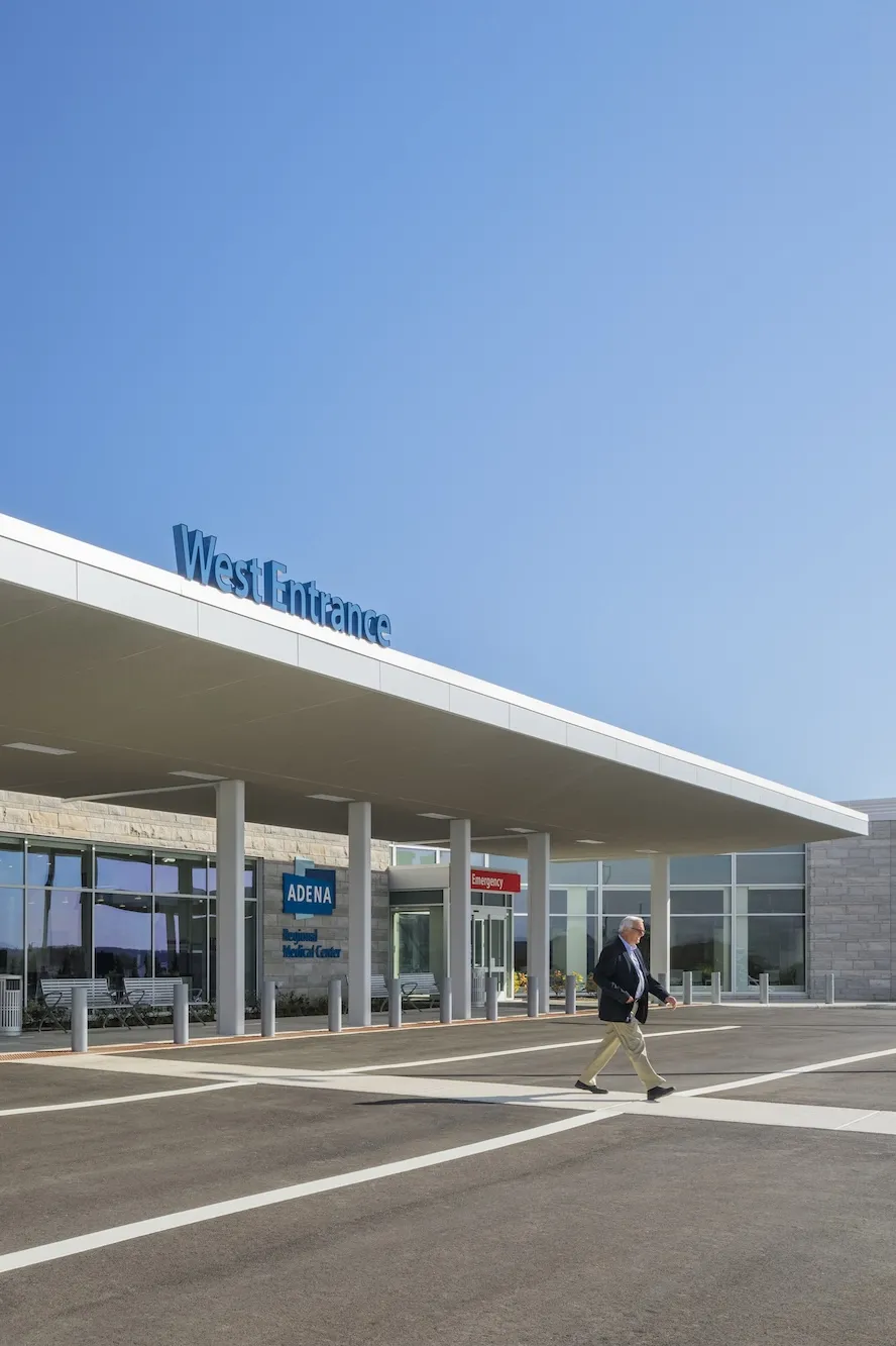 Exterior, West Entrance of the Adena Health Emergency Department