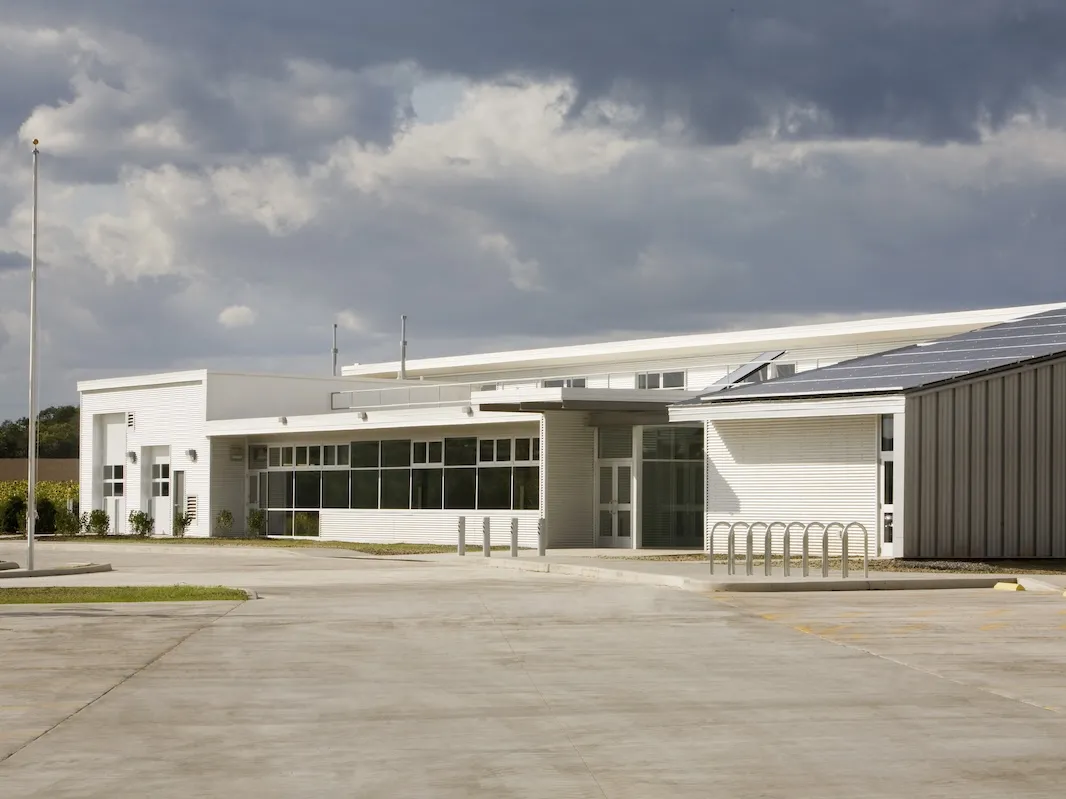 exterior of white building