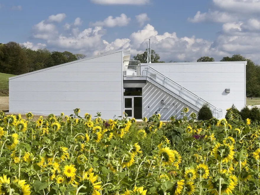 exterior of metal building