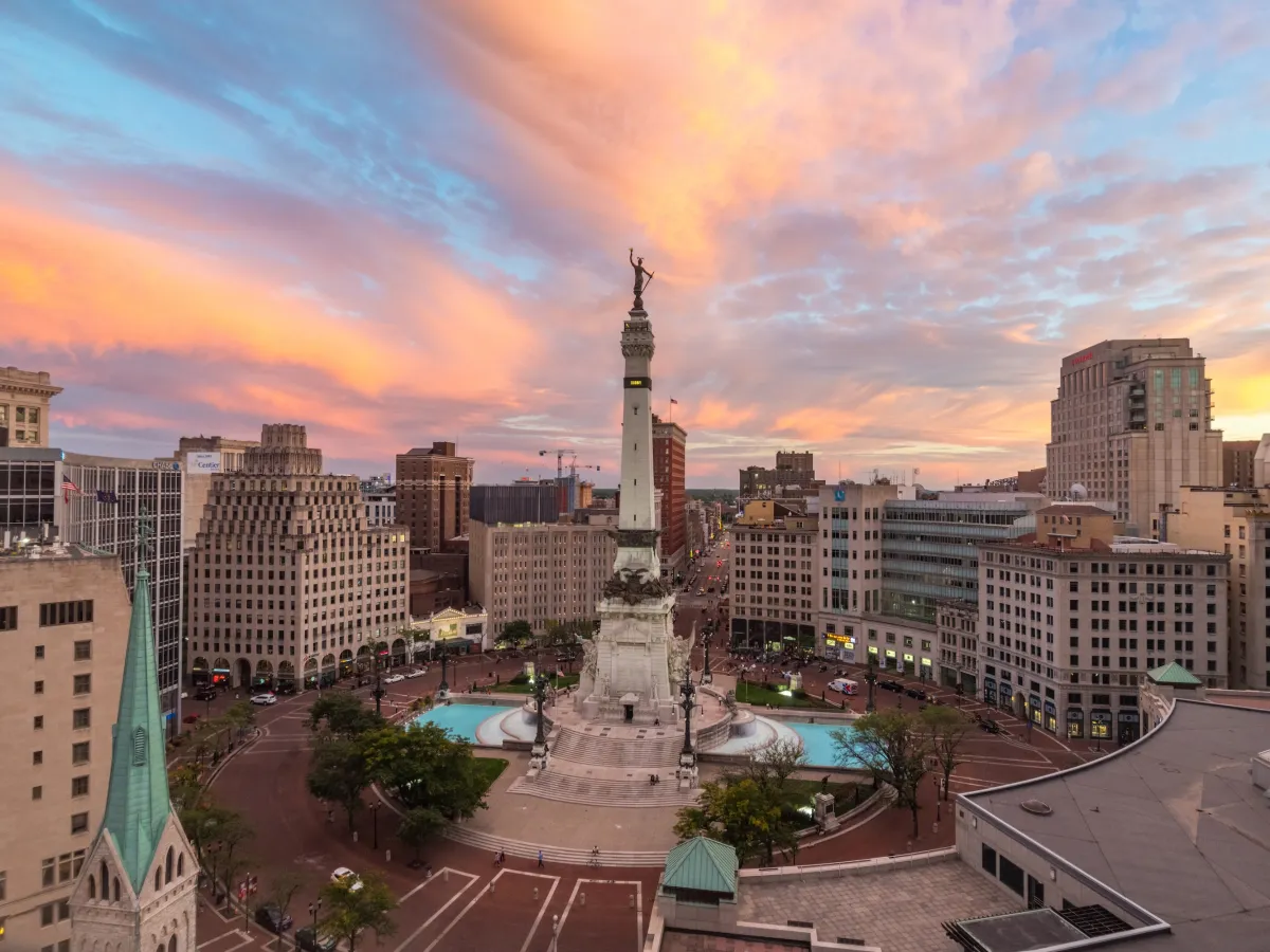 Indianapolis at sunset