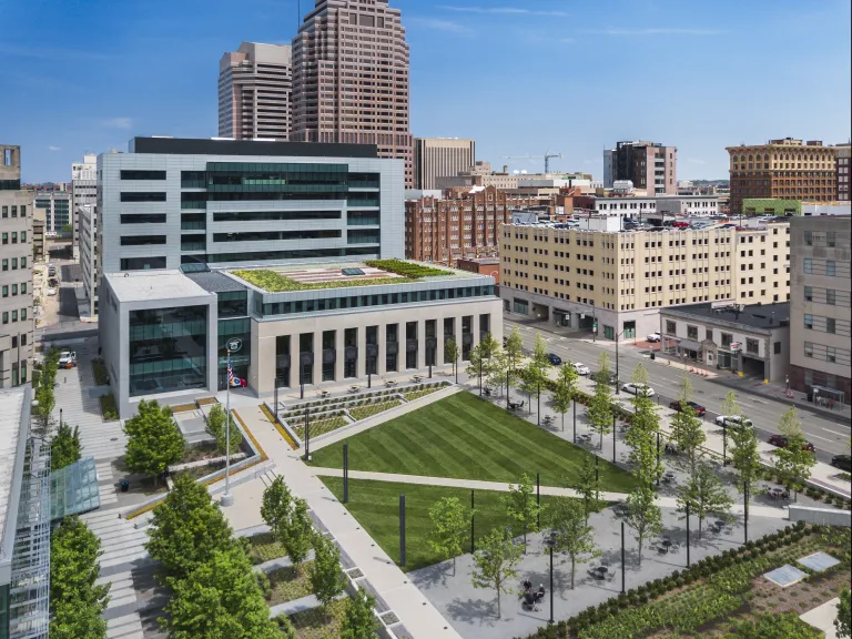 Aerial view of the Michael B. Coleman Government Center