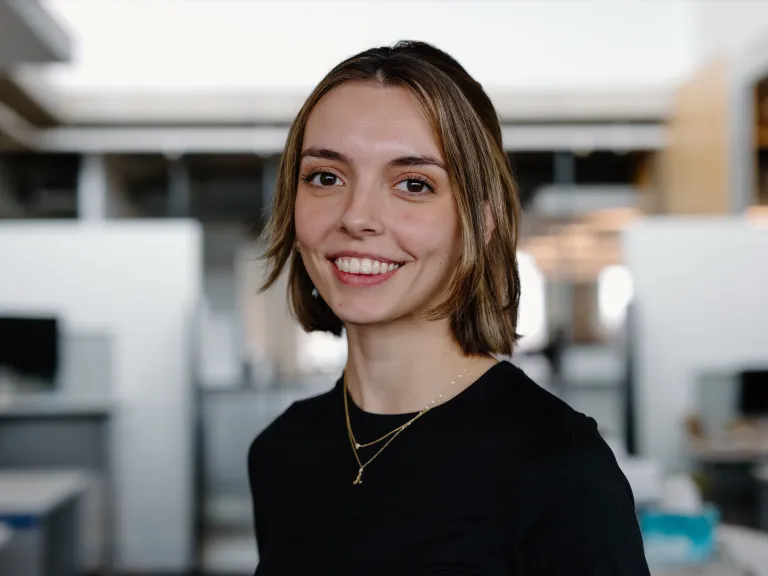 Annabelle Schofield smiling, wearing a black blouse