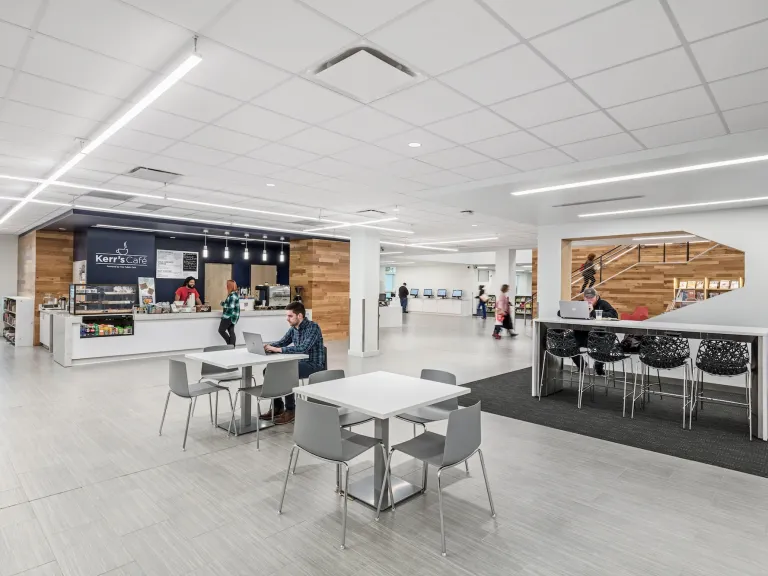 Interior of Hilliard Library featuring cafe