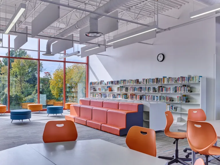 Library inside the Columbus Spanish Immersion Academy