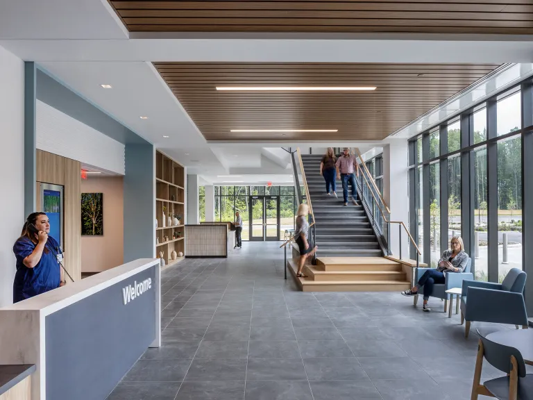 Welcome desk at a health facility.