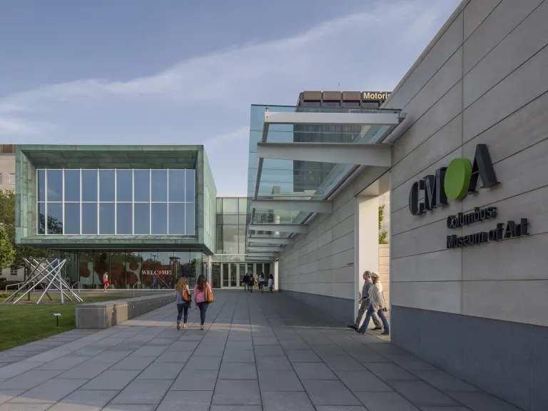 Exterior view of the main entrance to the Columbus Museum of Art.