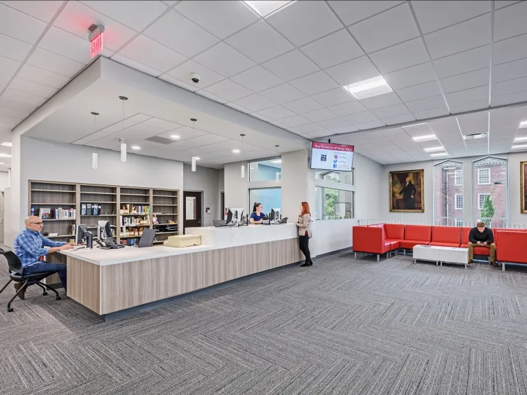 Front desk at the Clark Family Library