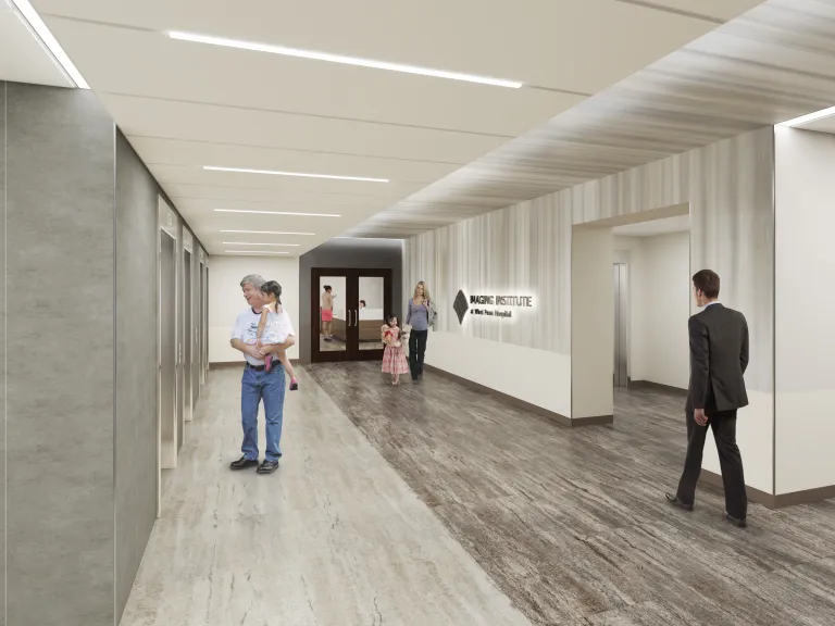 rendering of West Penn Hospital Imaging Institute lobby