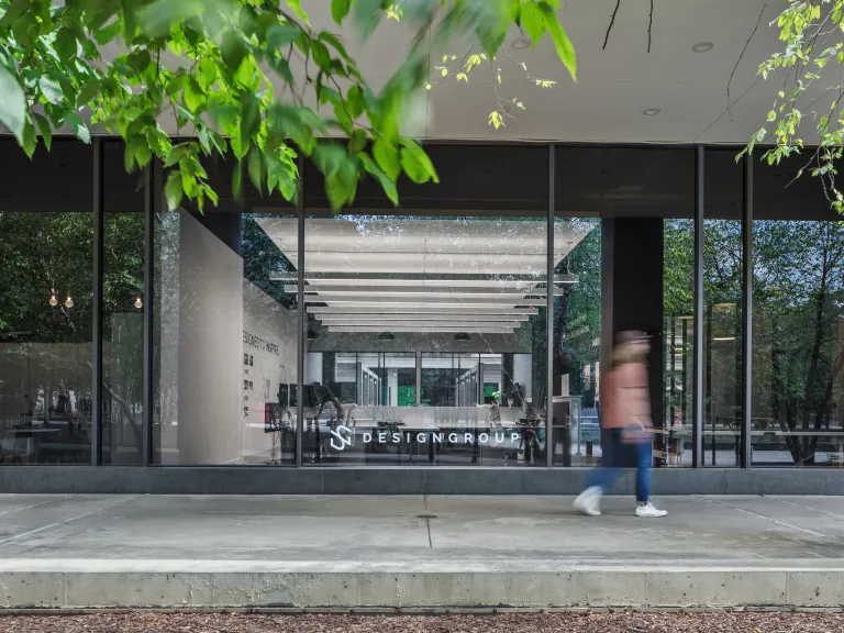 view of DesignGroup office from neighboring park