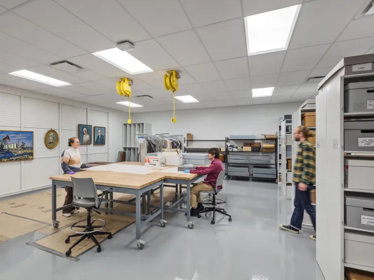 room with large work tables